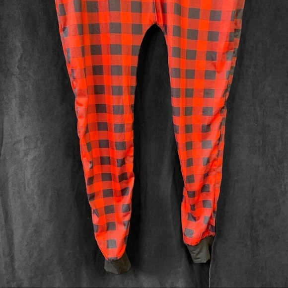 OVERALL PYJAMAS PLAID RED BLACK  BEAR CHEEKS MOM NIGHTWEAR SIZE MEDIUM - Picture 9 of 16